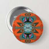 南カラフル西部の幾何学模様 缶バッジ (正面&裏面)