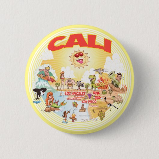 南カリカートゥーン 缶バッジ (正面)