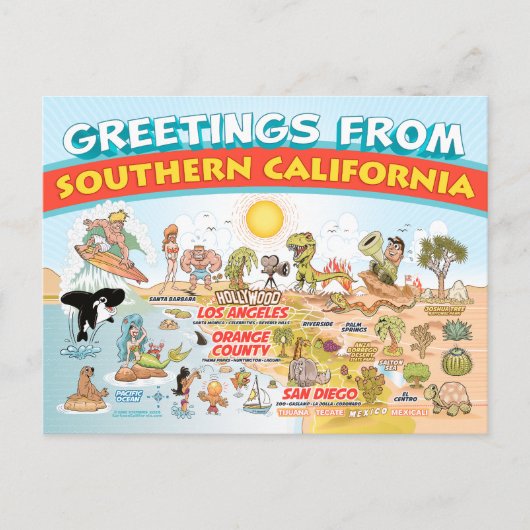 南カリフォルニアのはがきからの挨拶 ポストカード (正面)
