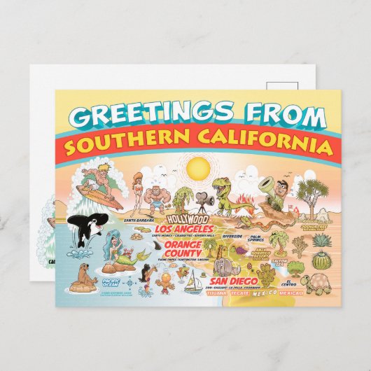 南カリフォルニアのはがきからの挨拶 ポストカード (正面/裏面)