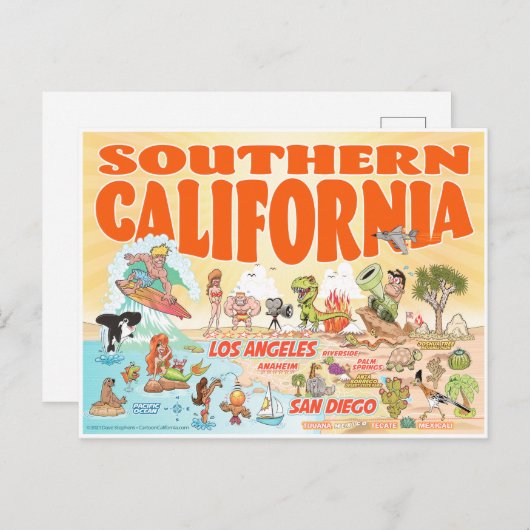南カリフォルニアのはがき ポストカード (正面/裏面)