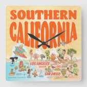 南カリフォルニアのアクリル壁時計 スクエア壁時計 (正面)