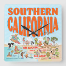 南カリフォルニアのアクリル壁時計