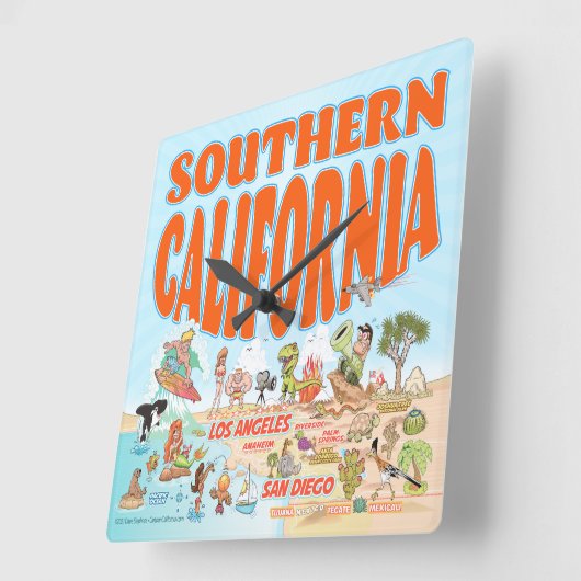 南カリフォルニアのアクリル壁時計 スクエア壁時計