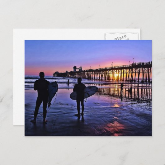 南カリフォルニアのサンセットポストカード ポストカード (正面/裏面)