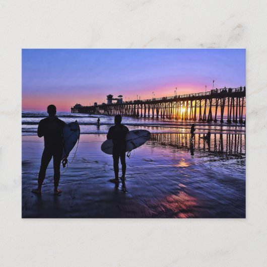 南カリフォルニアのサンセットポストカード ポストカード (正面)