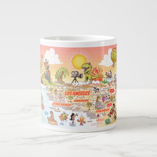 南カリフォルニアのジャンボマグ ジャンボコーヒーマグカップ (正面)