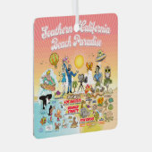 南カリフォルニアのビーチパラダイス メタルオーナメント (正面右)