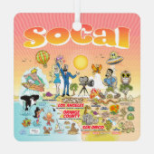 南カリフォルニアのビーチパラダイス メタルオーナメント (裏面)