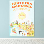 南カリフォルニアのマンガの地図 キャンバスプリント (インサイチュ (ウッドフロア))