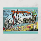 南カリフォルニアのヴィンテージ旅行からの挨拶 ポストカード (正面)