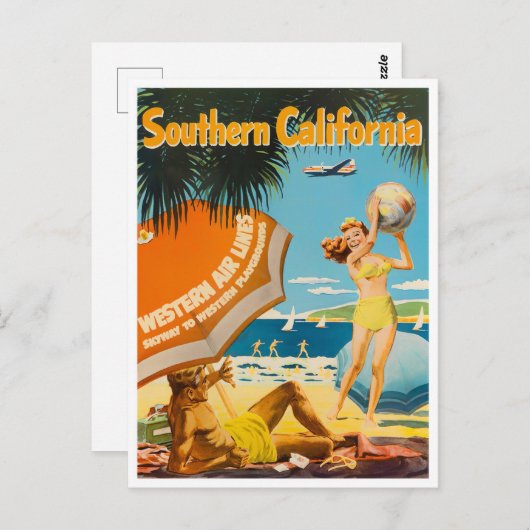 南カリフォルニアのヴィンテージ旅行はがき ポストカード (正面/裏面)