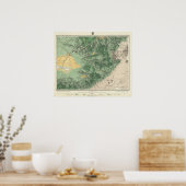 南カリフォルニアの土地分類地図 ポスター (キッチン)