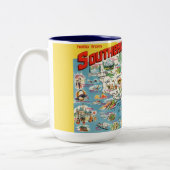 南カリフォルニアの地図マグカップ ツートーンマグカップ (左)