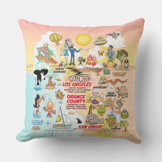 南カリフォルニアの夕日 クッション (正面)