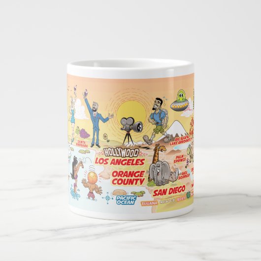 南カリフォルニアの夕日 ジャンボコーヒーマグカップ (正面)