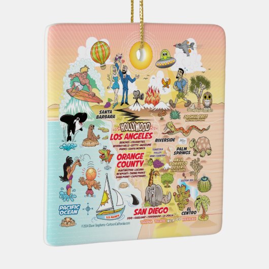 南カリフォルニアの夕日 セラミックオーナメント (右)