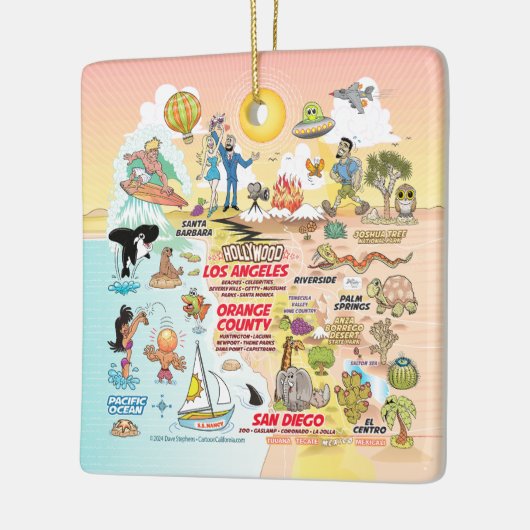 南カリフォルニアの夕日 セラミックオーナメント (左)