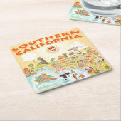 南カリフォルニアの漫画スクエアコースター スクエアペーパーコースター (アングル)