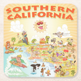 南カリフォルニアの漫画スクエアコースター スクエアペーパーコースター