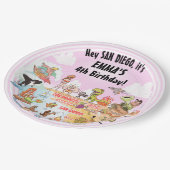 南カリフォルニアの誕生日プレート ペーパープレート (アングル)