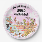 南カリフォルニアの誕生日プレート ペーパープレート (正面)