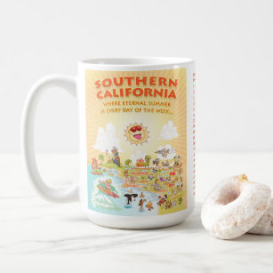 南カリフォルニアの都市アニメ コーヒーマグカップ