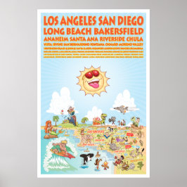 南カリフォルニアの都市ポスター ポスター