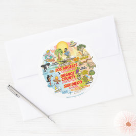 南カリフォルニアクラシック州ラウンドステッカー ラウンドシール