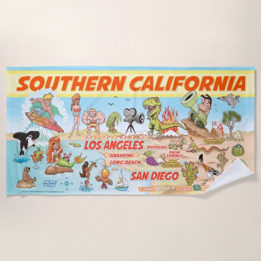 南カリフォルニアビーチ毛布 ビーチタオル (正面)