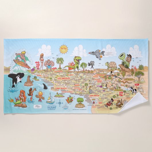 南カリフォルニアビーチ毛布 ビーチタオル (正面)