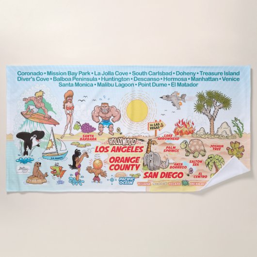 南カリフォルニアビーチ ビーチタオル (正面)