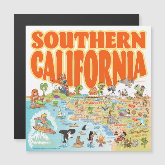 南カリフォルニア土産磁石 (正面/裏面)