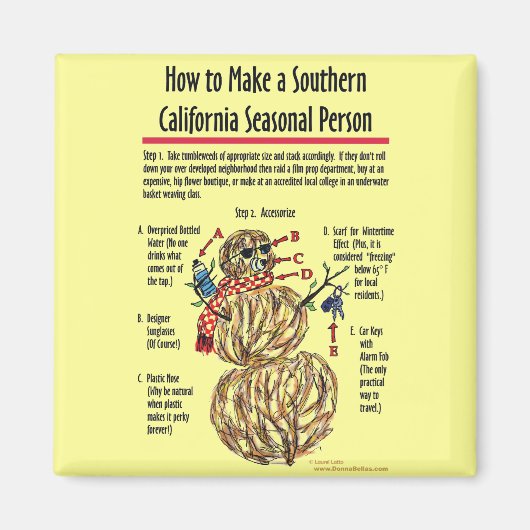 南カリフォルニア季節人マグネット マグネット (正面)