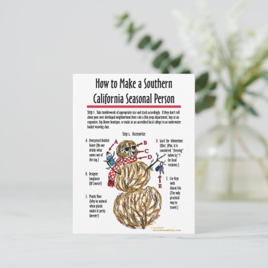 南カリフォルニア季節者はがき ポストカード (スタンド正面)