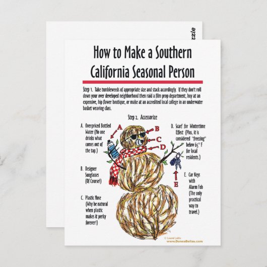 南カリフォルニア季節者はがき ポストカード (正面/裏面)