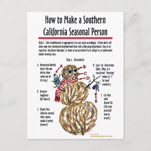 南カリフォルニア季節者はがき ポストカード (正面)