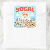 南カリフォルニア広場ステッカー スクエアシール (バッグ)