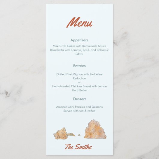 南カリフォルニア結婚をテーマにした水のカラーメニュー メニュー