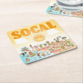 南カリフォルニア スクエアペーパーコースター (アングル)