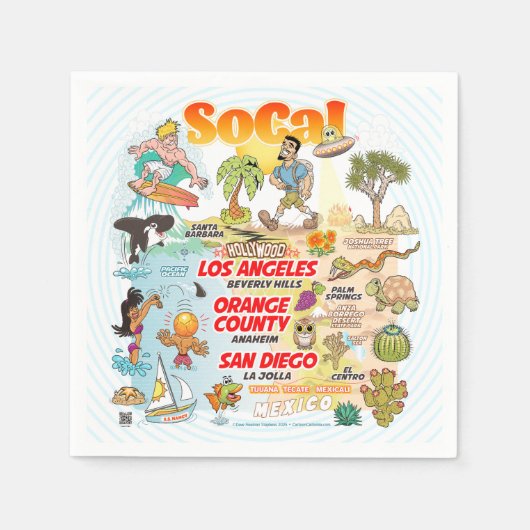 南カリフォルニア スタンダードカクテルナプキン (正面)