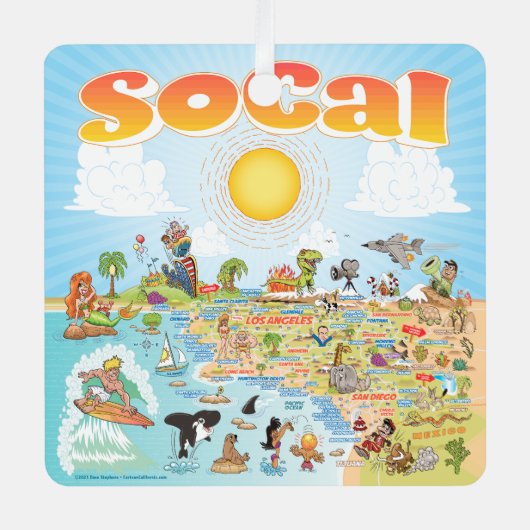 南カリフォルニア メタルオーナメント (正面)