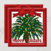 南クリスマスパームツリーフラットグリーティング シーズンカード (正面/裏面)