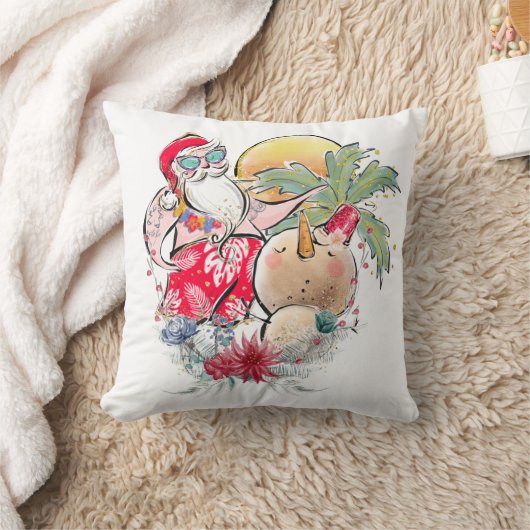 南クリスマス |ホットホリーすてきサンタクロース クッション (ブランケット)