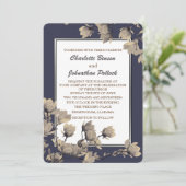 南グレージュマグノリアス結婚ミッドナイトブルー 招待状 (スタンド正面)