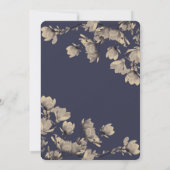 南グレージュマグノリアス結婚ミッドナイトブルー 招待状 (裏面)