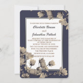 南グレージュマグノリアス結婚ミッドナイトブルー 招待状 (正面)