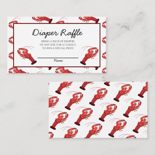 南ケージャンザリガニ赤ちゃんシャワーおむつラッフル エンクロージャーカード (正面/裏面)