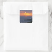 南コナのケアレクア湾に沈む夕日 スクエアシール (バッグ)