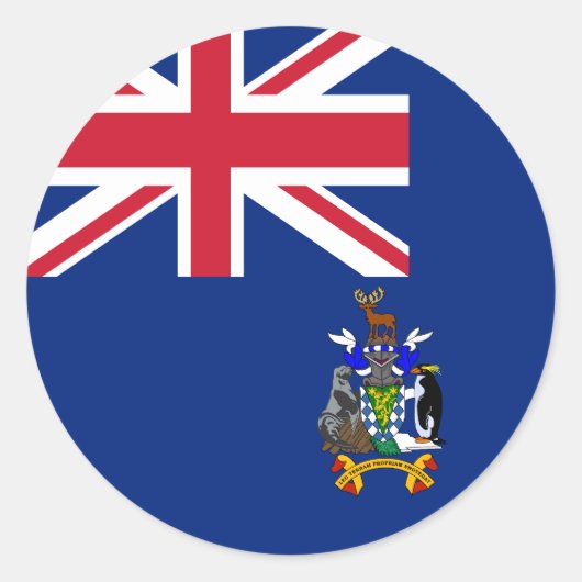 南ジョージア州・南サンドウィッチ諸島国旗 ラウンドシール (正面)